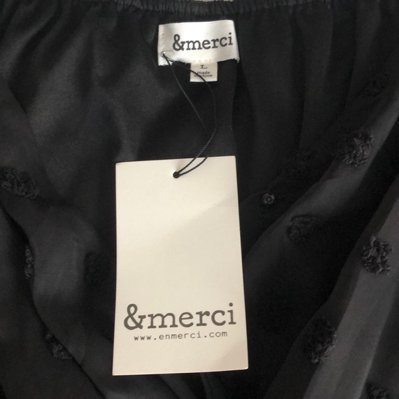 &merci sheer sleeve Pom dot ruffle bottom dress - Picture 4 of 6